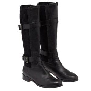 Cole Haan Whitley Tall Leather Buckle Riding Boots Black 8.5